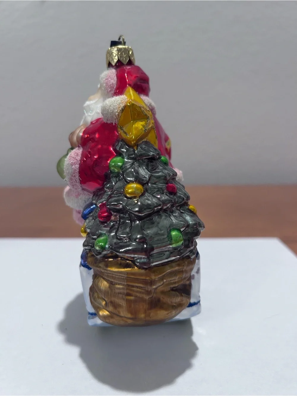 Glassware Art Studio Handcrafted Poland Glass Santa Train Hanging Ornament